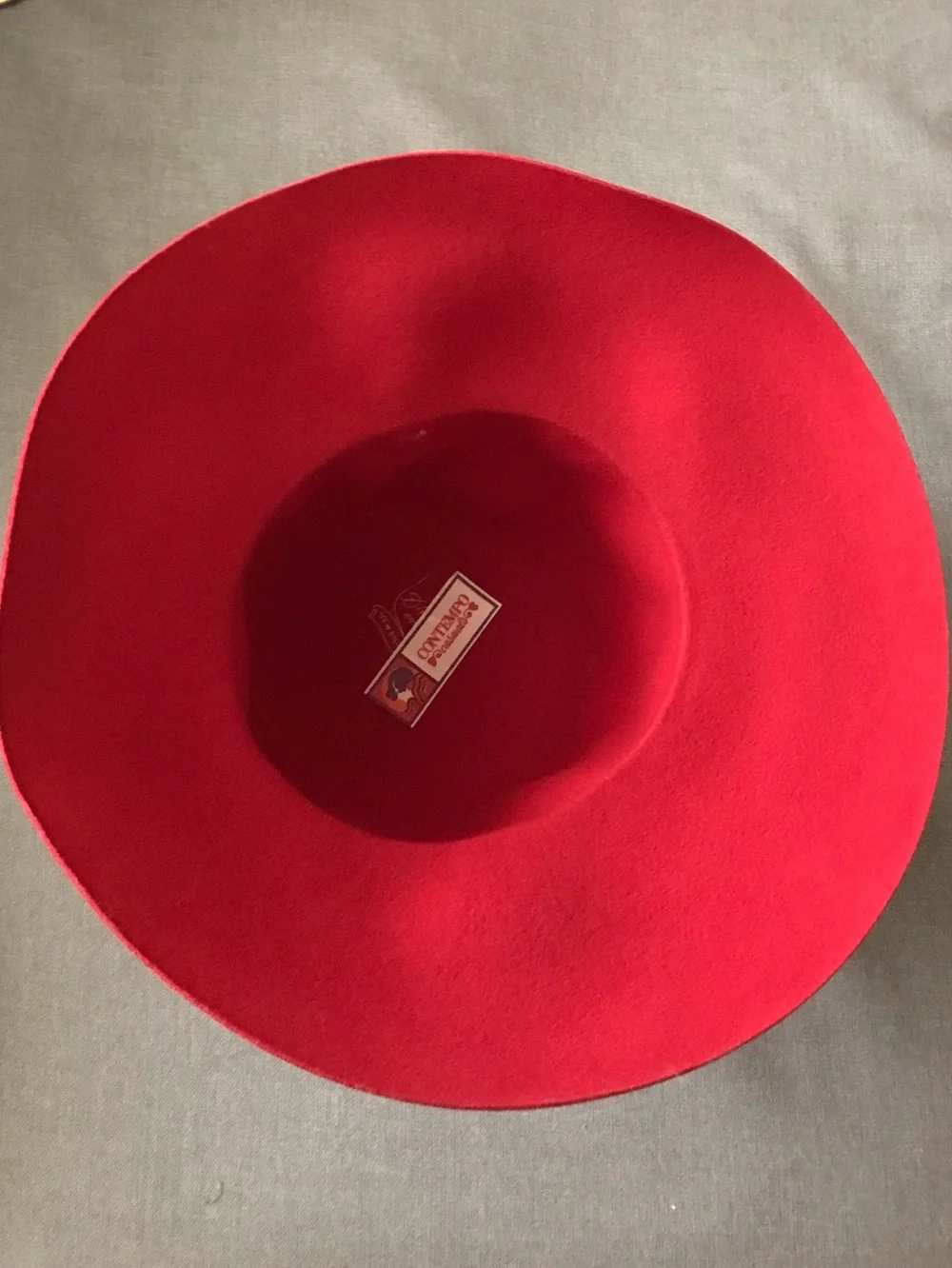 Vintage Red Wool Felt Hat with Bow - Picture 7 of 8